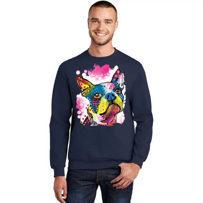 Boston Terrier Face Trippy Dog Sweatshirt