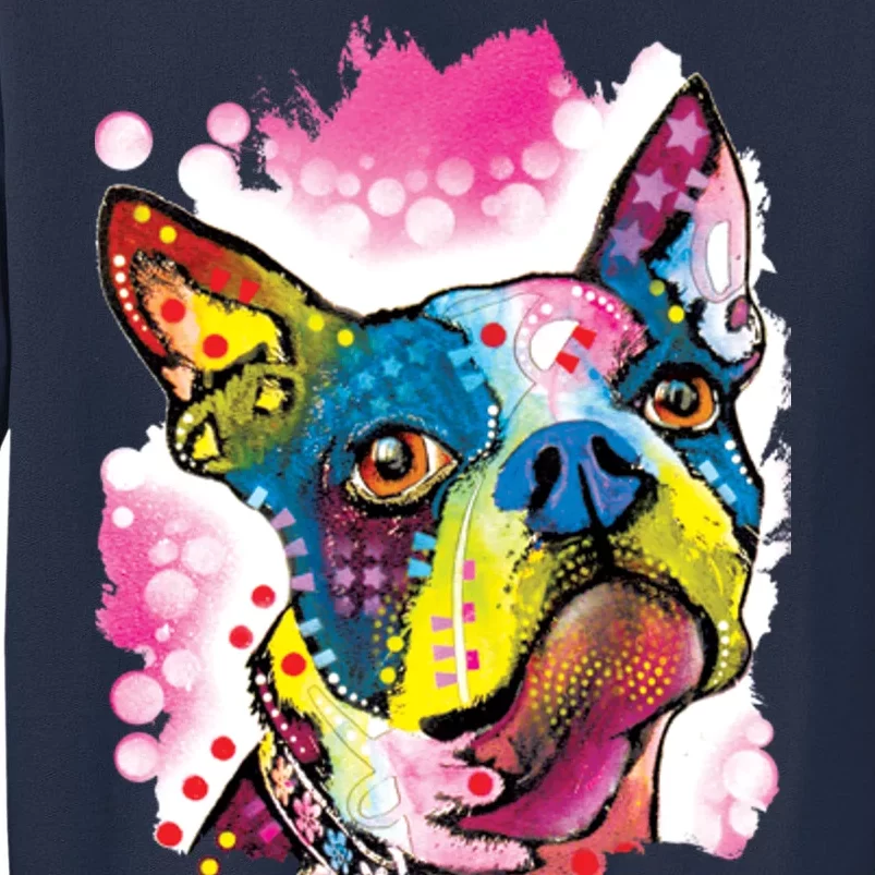 Boston Terrier Face Trippy Dog Sweatshirt