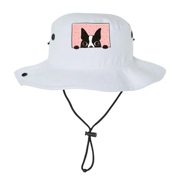 Boston Terrier Peeking Legacy Cool Fit Booney Bucket Hat