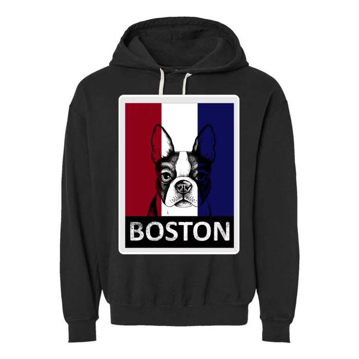 Boston Terrier Portrait Garment-Dyed Fleece Hoodie