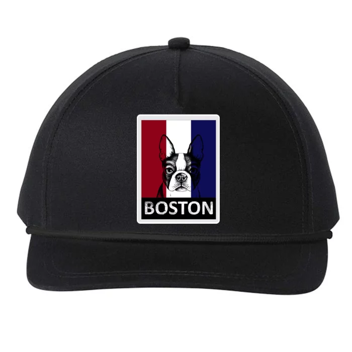 Boston Terrier Portrait Snapback Five-Panel Rope Hat