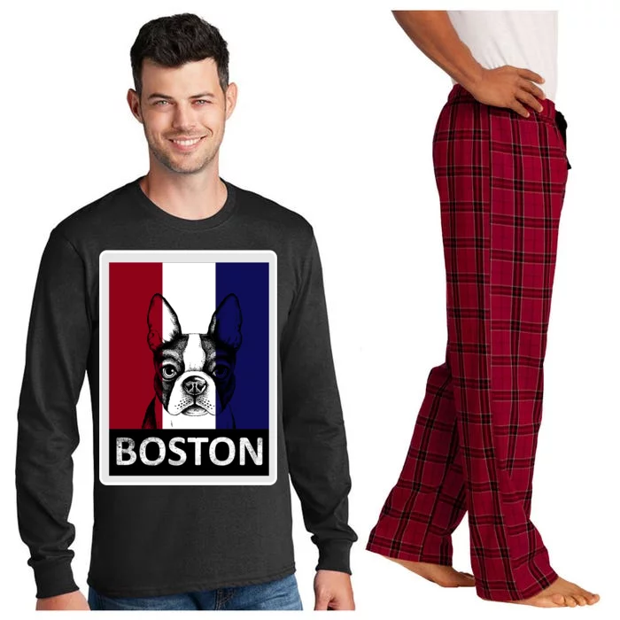 Boston Terrier Portrait Long Sleeve Pajama Set