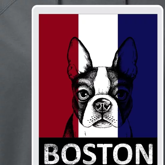 Boston Terrier Portrait Performance Fleece Hoodie