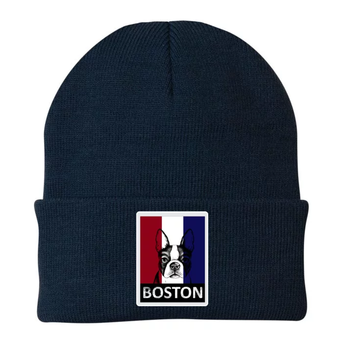 Boston Terrier Portrait Knit Cap Winter Beanie