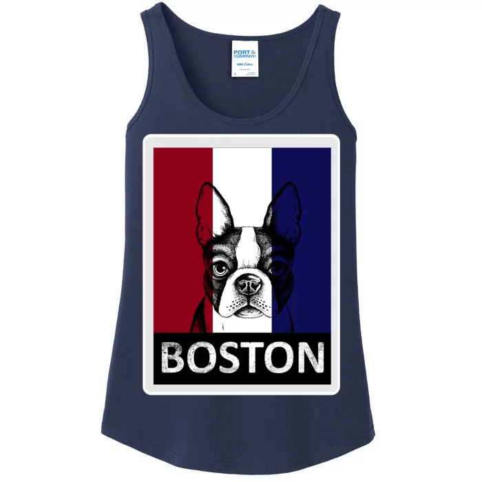 Boston Terrier Portrait Ladies Essential Tank