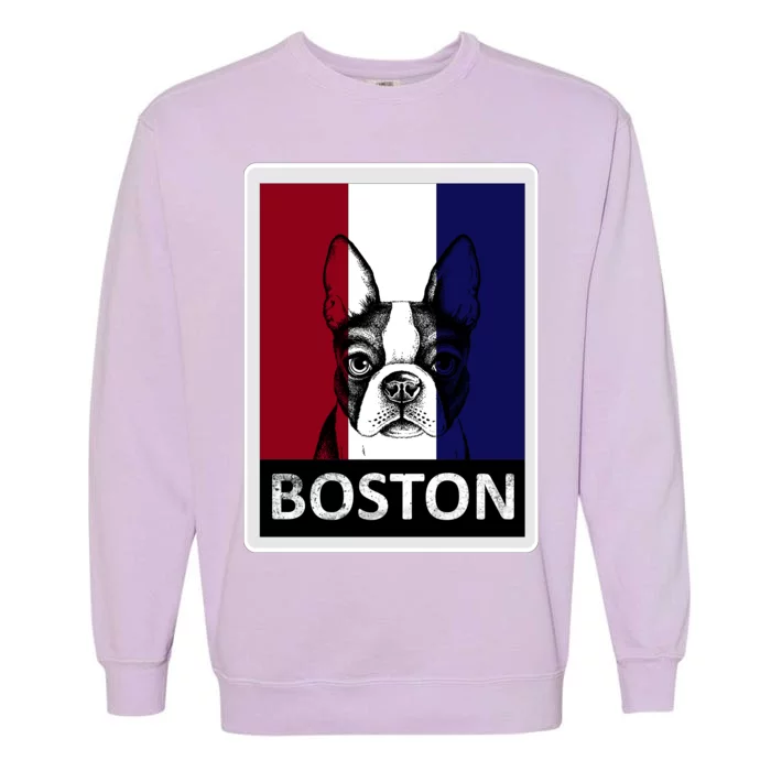 Boston Terrier Portrait Garment-Dyed Sweatshirt