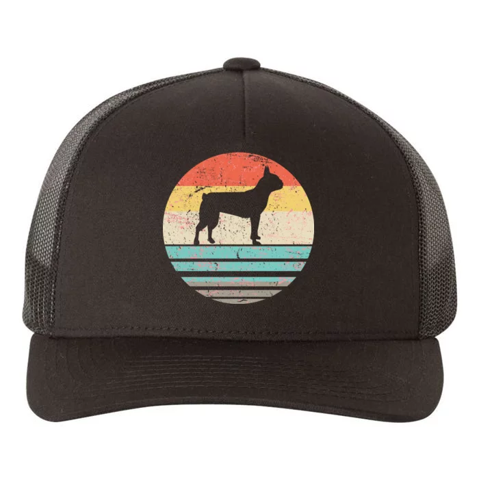 Boston Terrier Retro Sun Yupoong Adult 5-Panel Trucker Hat