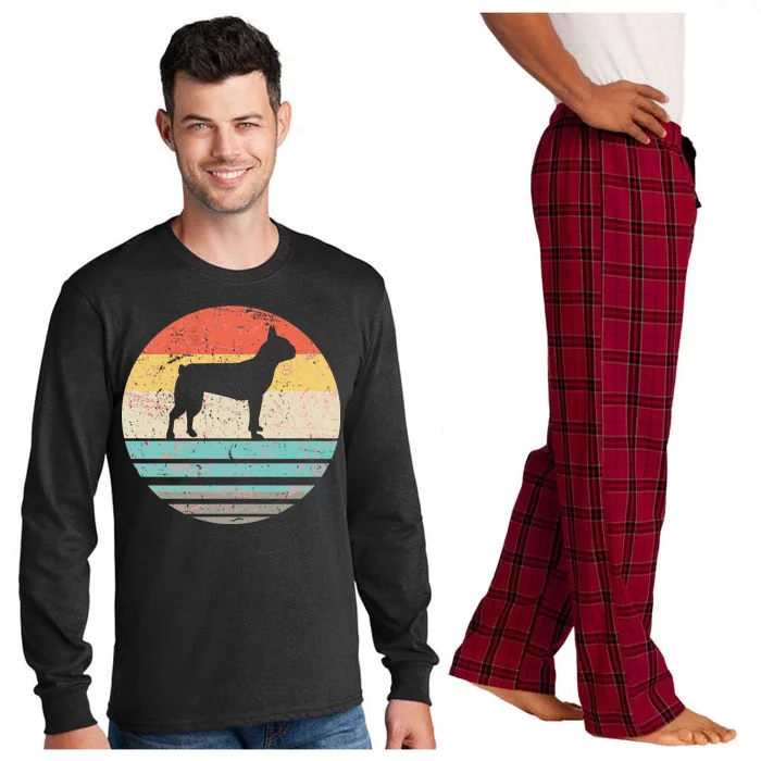 Boston Terrier Retro Sun Long Sleeve Pajama Set