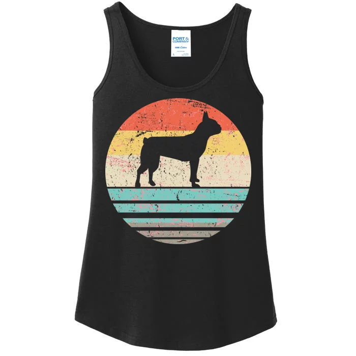 Boston Terrier Retro Sun Ladies Essential Tank