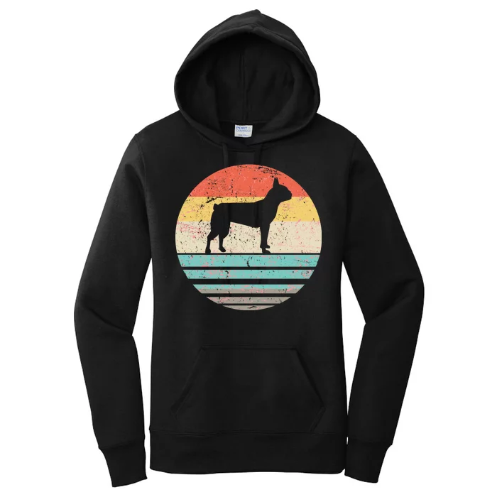 Boston Terrier Retro Sun Women's Pullover Hoodie