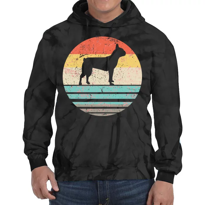 Boston Terrier Retro Sun Tie Dye Hoodie