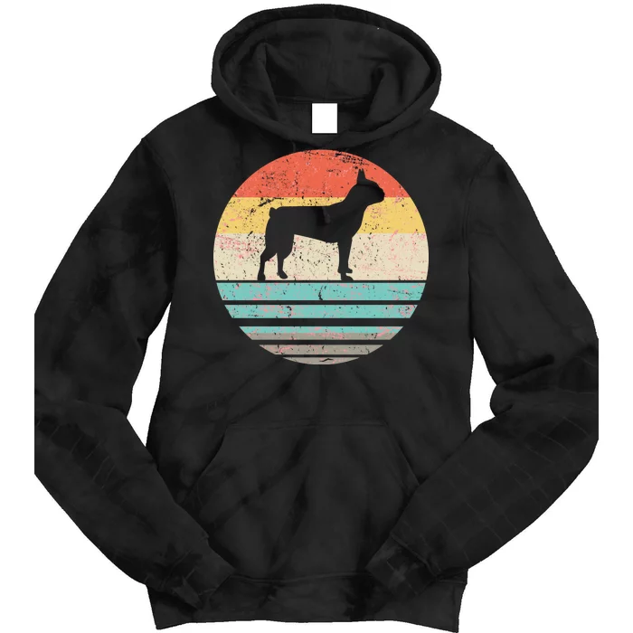 Boston Terrier Retro Sun Tie Dye Hoodie