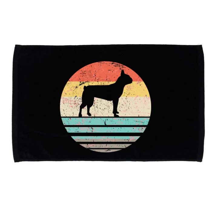 Boston Terrier Retro Sun Microfiber Hand Towel