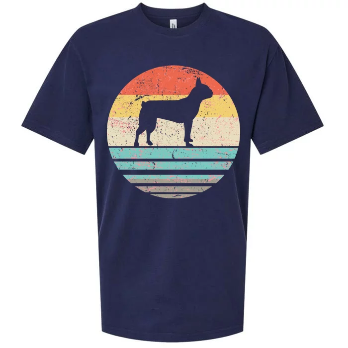 Boston Terrier Retro Sun Sueded Cloud Jersey T-Shirt