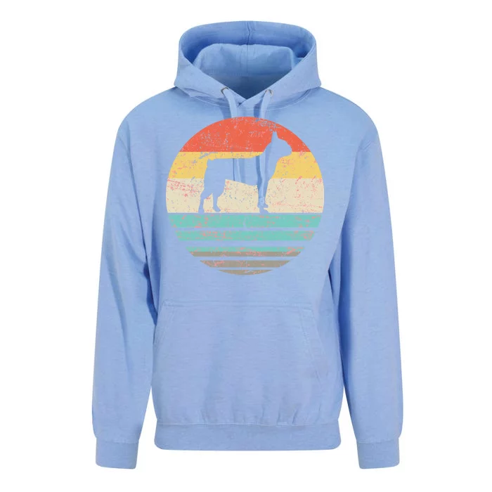 Boston Terrier Retro Sun Unisex Surf Hoodie