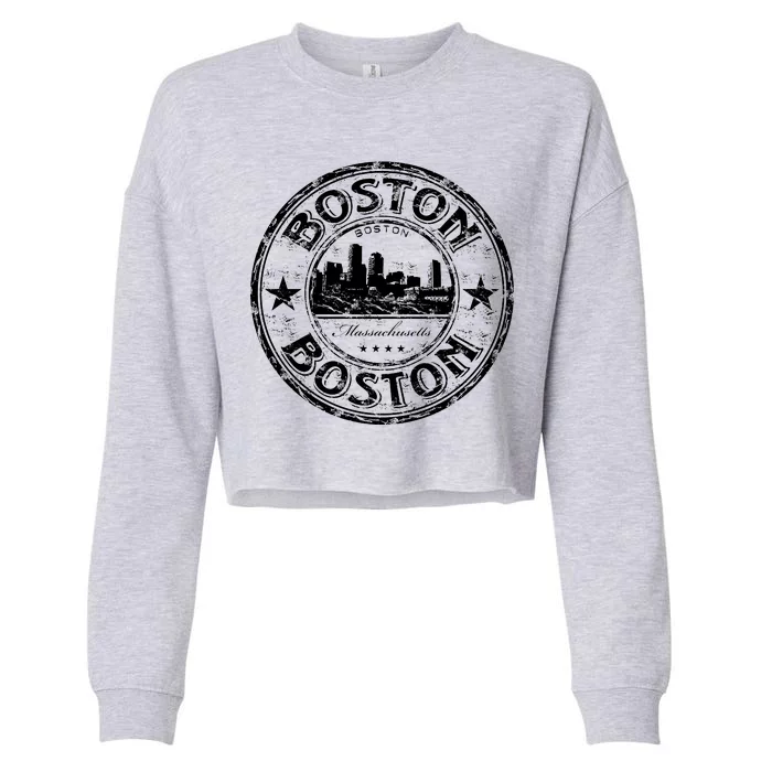 Boston Vintage Logo Cropped Pullover Crew