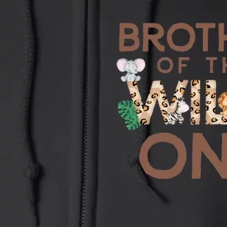 Brother of The Wild One Animal Safari 1st Birthday Theme Full Zip Hoodie