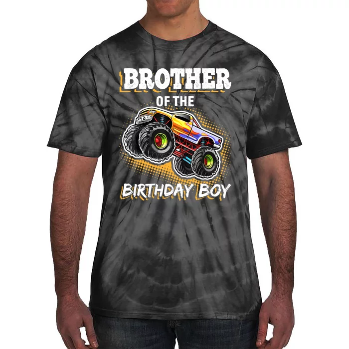 Brother of the Birthday Boy Monster Truck Birthday Gift Tie-Dye T-Shirt