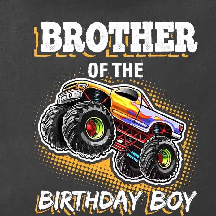 Brother of the Birthday Boy Monster Truck Birthday Gift Zip Tote Bag