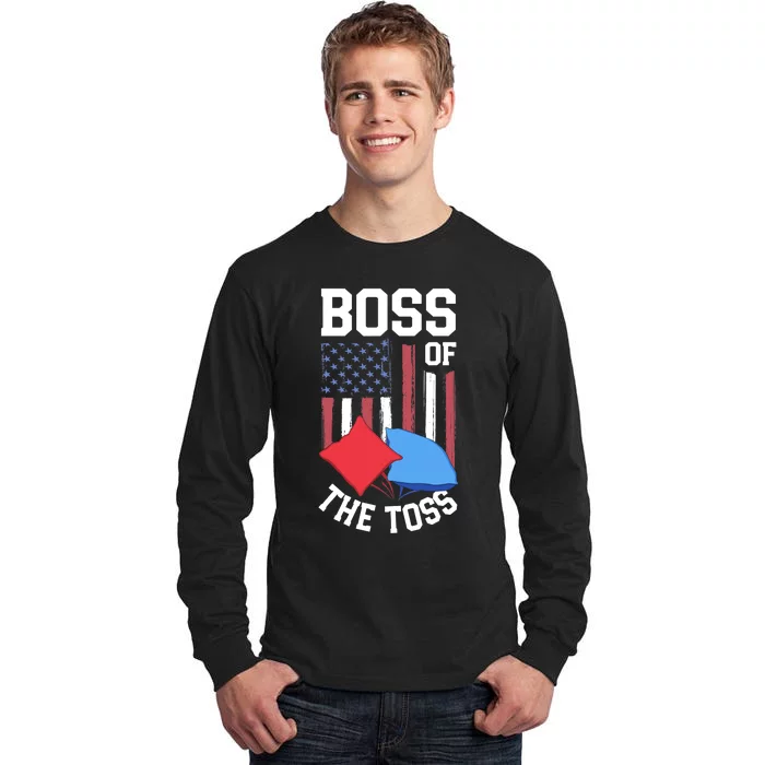 Boss Of The Toss Funny Cornhole Gifts For Bean Bag Toss Tall Long Sleeve T-Shirt