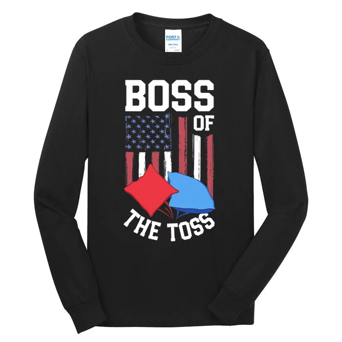 Boss Of The Toss Funny Cornhole Gifts For Bean Bag Toss Tall Long Sleeve T-Shirt