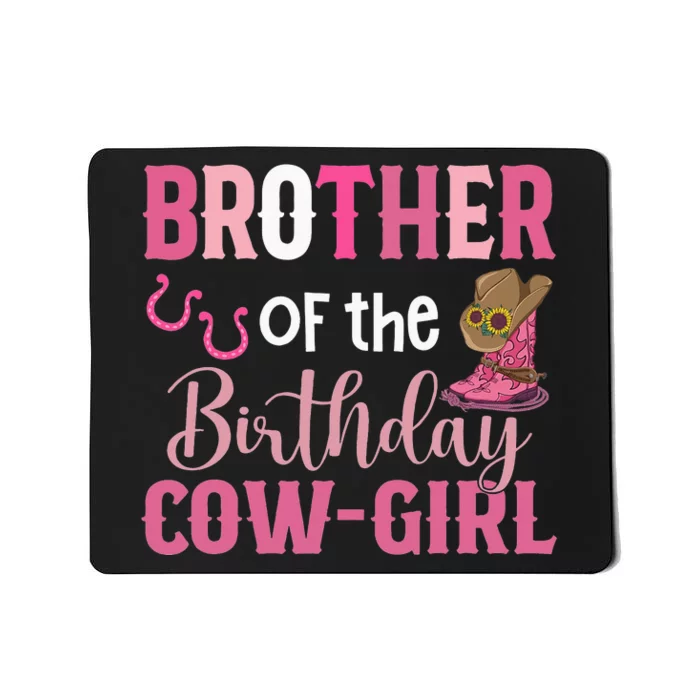 Brother Of The Birthday Cow Rodeo Cow 1st Birthday Mousepad