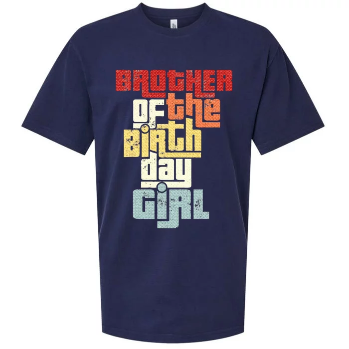 Brother Of The Birthday Girl Vintage Matching Family Party Sueded Cloud Jersey T-Shirt