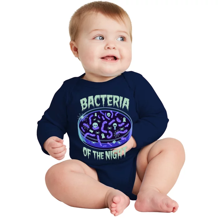 Bacteria Of The Night Halloween Edition Biology Halloween Baby Long Sleeve Bodysuit