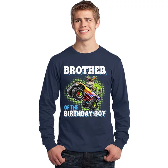 Brother Of The Birthday Boy Dinosaur Monster Truck Birthday Tall Long Sleeve T-Shirt