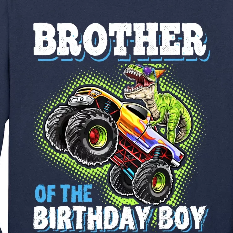 Brother Of The Birthday Boy Dinosaur Monster Truck Birthday Tall Long Sleeve T-Shirt