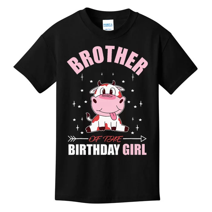 Brother Of The Birthday Cow Birthday funny animal Kids T-Shirt