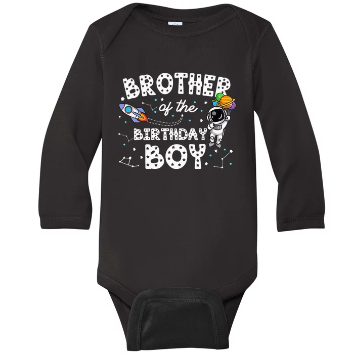 Brother of the Birthday Astronaut Space Theme Birthday Baby Long Sleeve Bodysuit