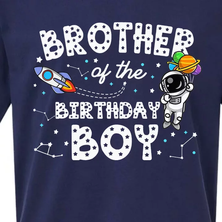 Brother of the Birthday Astronaut Space Theme Birthday Sueded Cloud Jersey T-Shirt