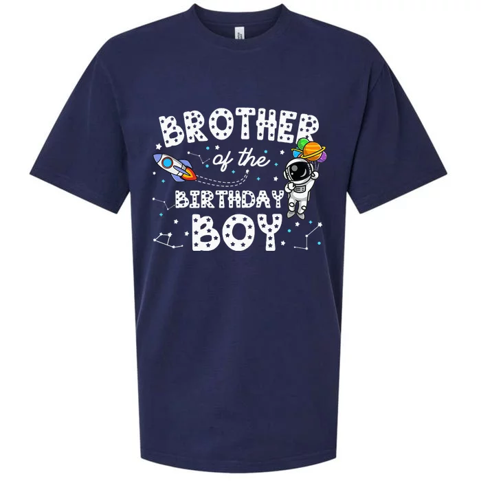 Brother of the Birthday Astronaut Space Theme Birthday Sueded Cloud Jersey T-Shirt