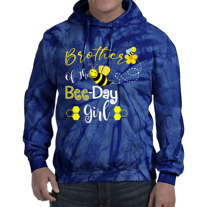 Brother Of The Bee Day Birthday Tie Dye Hoodie