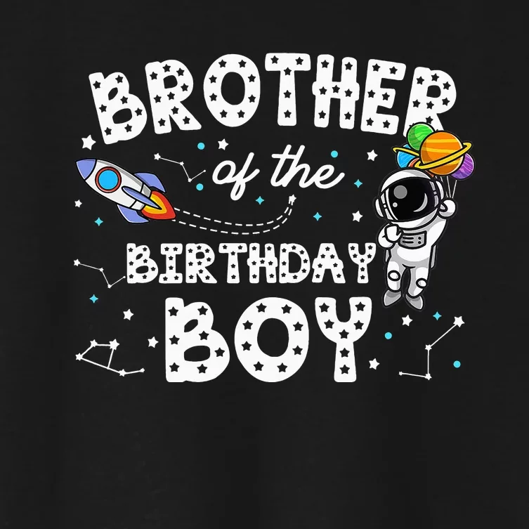 Brother of the Astronaut Space Theme Birthday Party B Women's Crop Top Tee