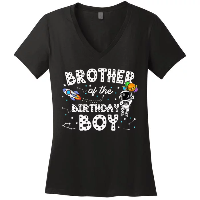 Brother of the Astronaut Space Theme Birthday Party B Women's V-Neck T-Shirt