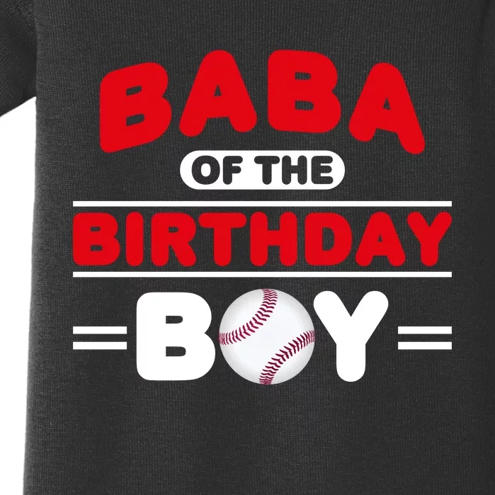 Baba Of The Birthday Boy Baseball Theme Family Bday Party Baby Bodysuit