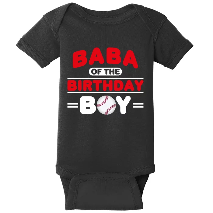 Baba Of The Birthday Boy Baseball Theme Family Bday Party Baby Bodysuit