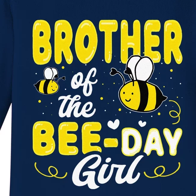 Brother Of The Bee Day Gift Hive Party Matching Birthday Baby Long Sleeve Bodysuit