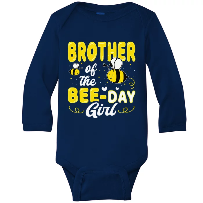 Brother Of The Bee Day Gift Hive Party Matching Birthday Baby Long Sleeve Bodysuit