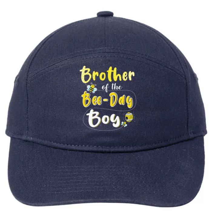 Brother Of The Bee Day Hive Party Matching Birthday 7-Panel Snapback Hat