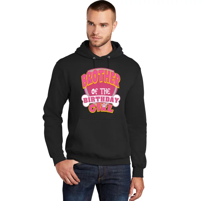 Brother Of The Birthday Girl Dog Paw Family Matching Hoodie