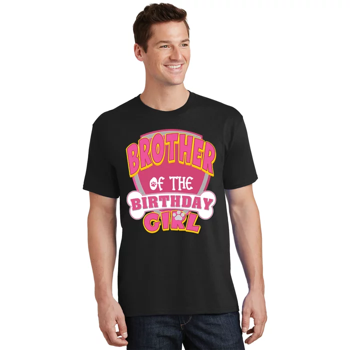 Brother Of The Birthday Girl Dog Paw Family Matching T-Shirt