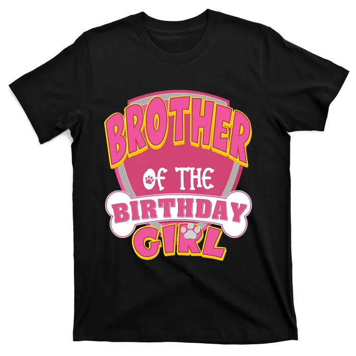 Brother Of The Birthday Girl Dog Paw Family Matching T-Shirt