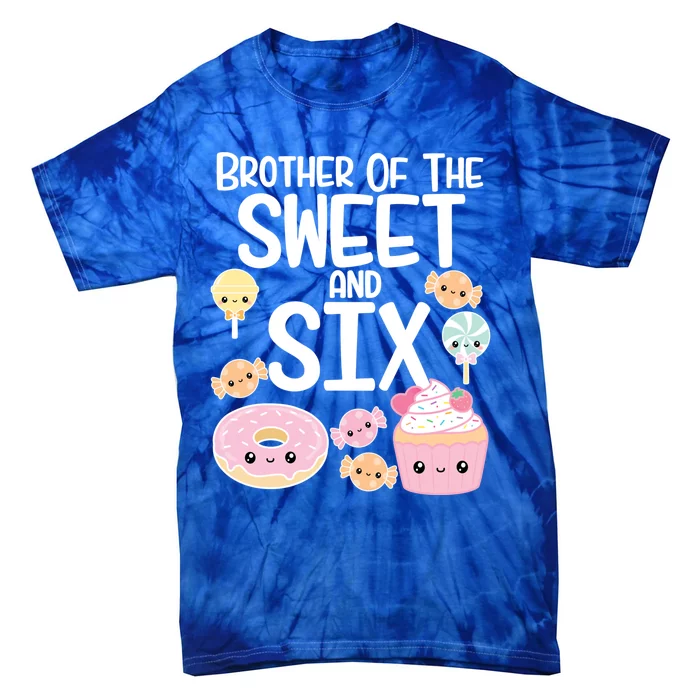 Brother Of The Sweet And Six Candy Theme Birthday Donut Candy Gift Tie-Dye T-Shirt