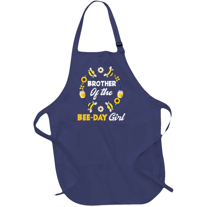 Brother Of The BeeDay Funny Bee Themed Matching Gift Full-Length Apron With Pocket