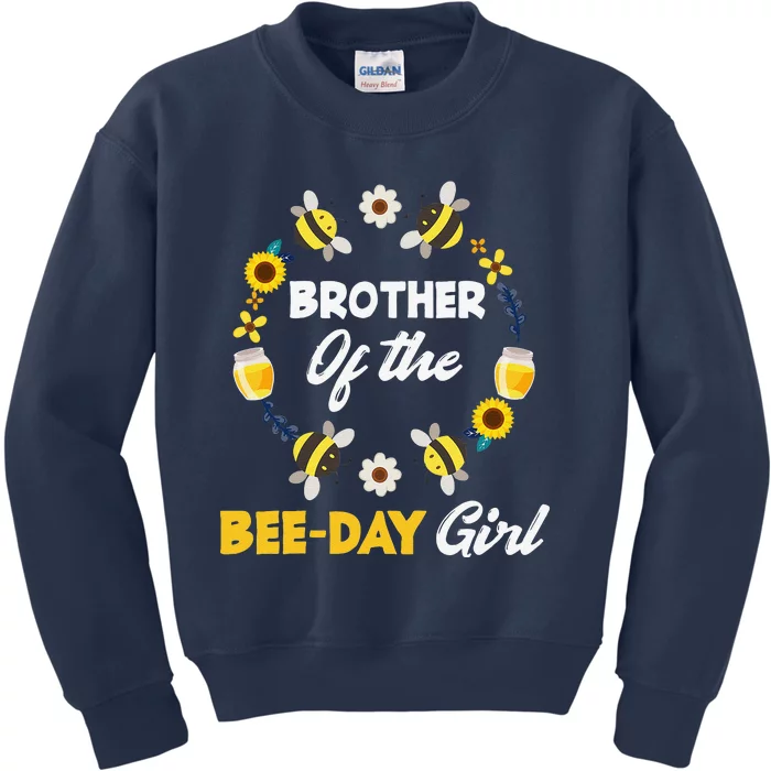 Brother Of The BeeDay Funny Bee Themed Matching Gift Kids Sweatshirt