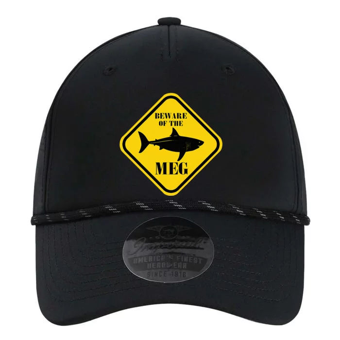 Beware Of The Meg Funny Warning Sign Megalodon Shark Lover Performance The Dyno Cap