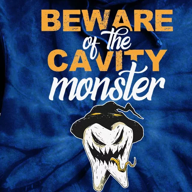 Beware Of The Cavity Monster Halloween Tooth Oral Hygiene Tie Dye Hoodie